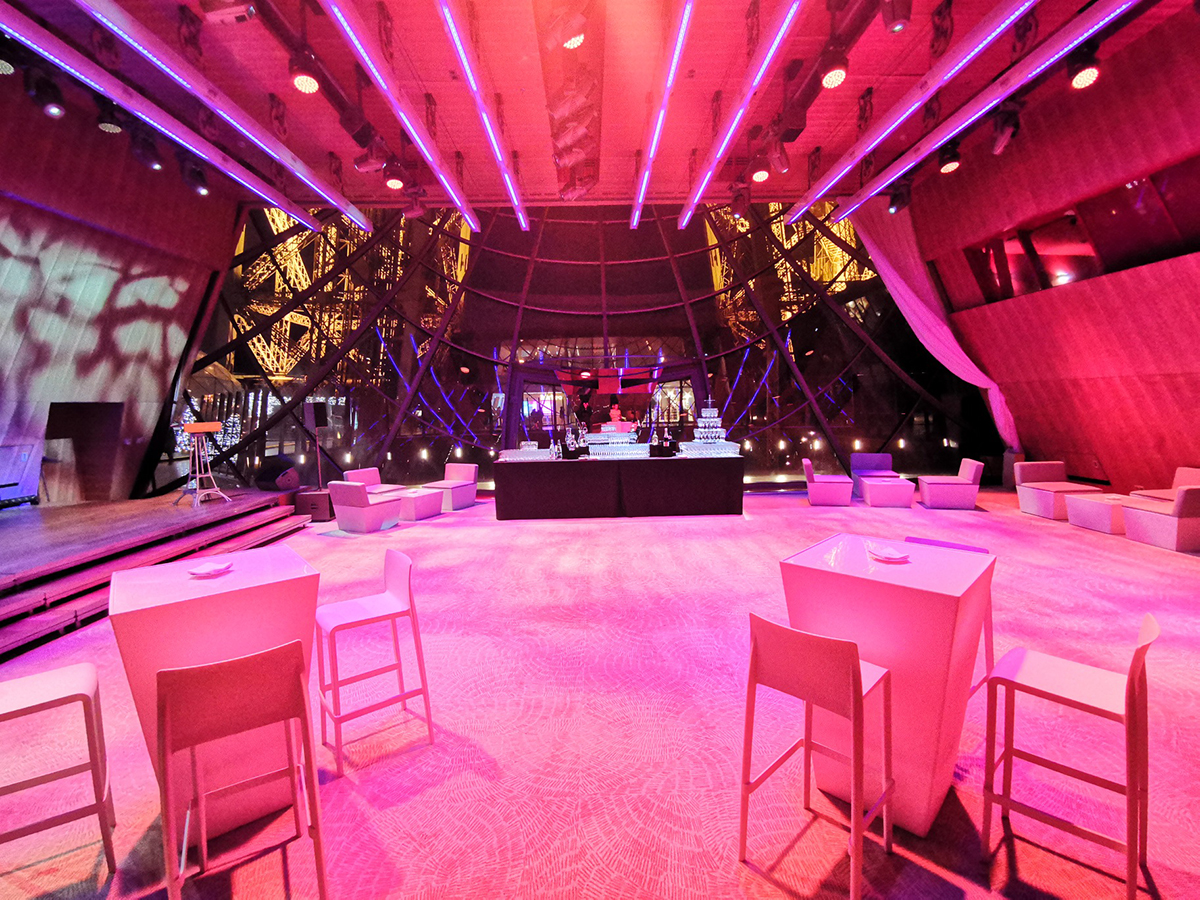 Salle Gustave Eiffel équipée pour un cocktail