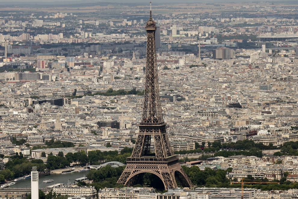 vista aérea de la torre eiffel