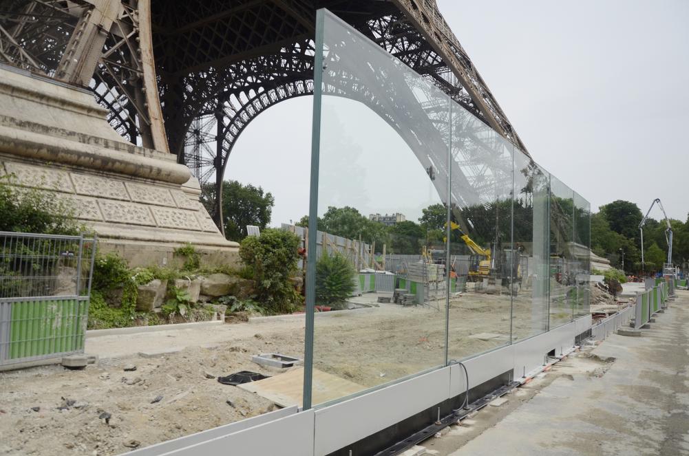 glass wall building site