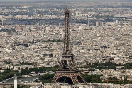 vue aérienne de la tour Eiffel